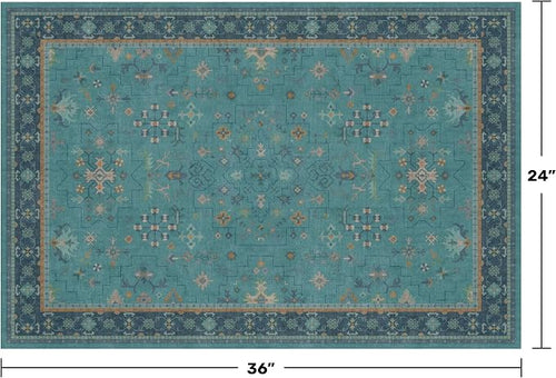 2x3 Washable Teal Rug for Entryway Indoor, Kitchen Floor Waterproof, Powder Room - Image 2