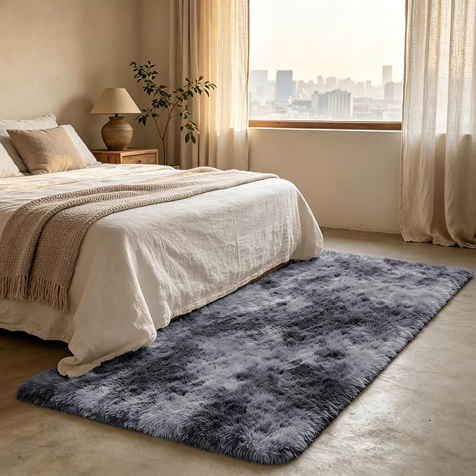 Shag Runner Rug for Bedroom Living Room 2x6 Upgrade Non-Slip Fluffy Soft - Image 3
