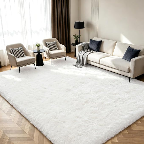 10X14 Large Area Rugs for Living Room Bedroom, Soft Fluffy Indoor Carpet Plush - Image 2