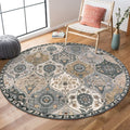 Lahome Moroccan Washable Round Area Rug, Soft Vintage Round Rug 3ft, Distress by Lahome