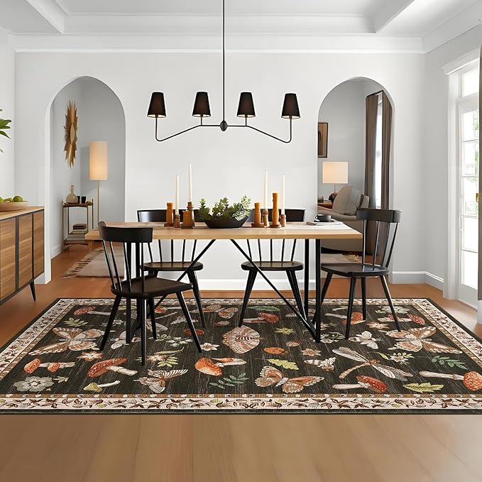 ROYHOME Mushroom Rug Black - Image 3