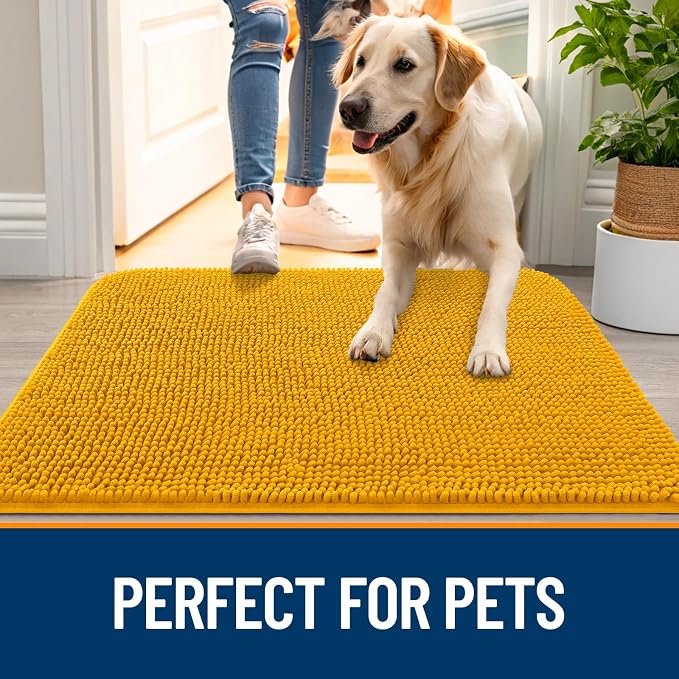 OLANLY Dog Door Mat for Muddy Paws 50x30, Absorbs Moisture and Dirt, Absorbent - Image 6