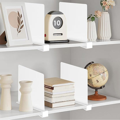 HBlife 8 Pcs White Acrylic Shelf Dividers, Vertical Purse Organizer - Image 8