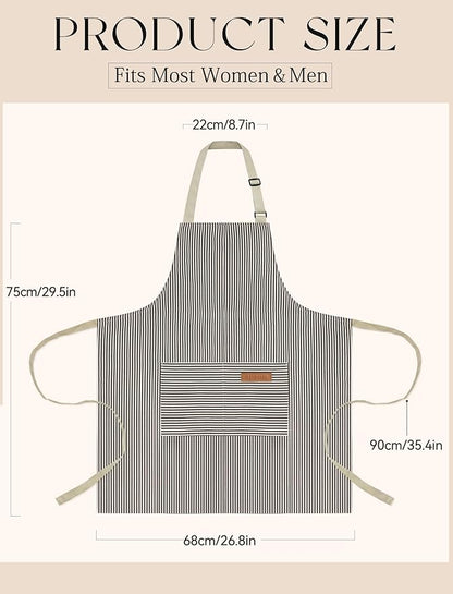 2 Pack Kitchen Cooking Aprons, Soft Aprons - Image 2