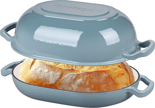VORRINGARD Enameled Cast Iron Sourdough Bread Oven, Dutch Oven, Loaf Cast Iron by Unknown