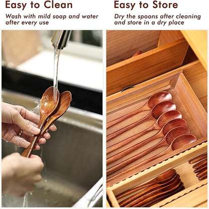 6in Wooden Spoons, Small Wooden Utensils - Image 6