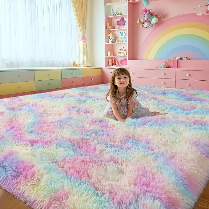 qulint 9x12 Area Rug for Bedroom, Large Soft Shaggy Rugs for Living Room - Image 7