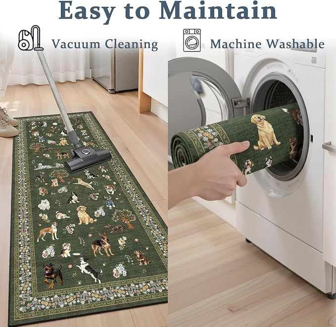 Dog Rug for Entryway, 2x3 Washable Kitchen Mat Ultra-Thin Soft, Non-Slip Indoor - Image 4
