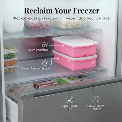 KitchFort Large Silicone Ice Cube Tray, Easy Release 2" Big Ice Cubes - Image 5