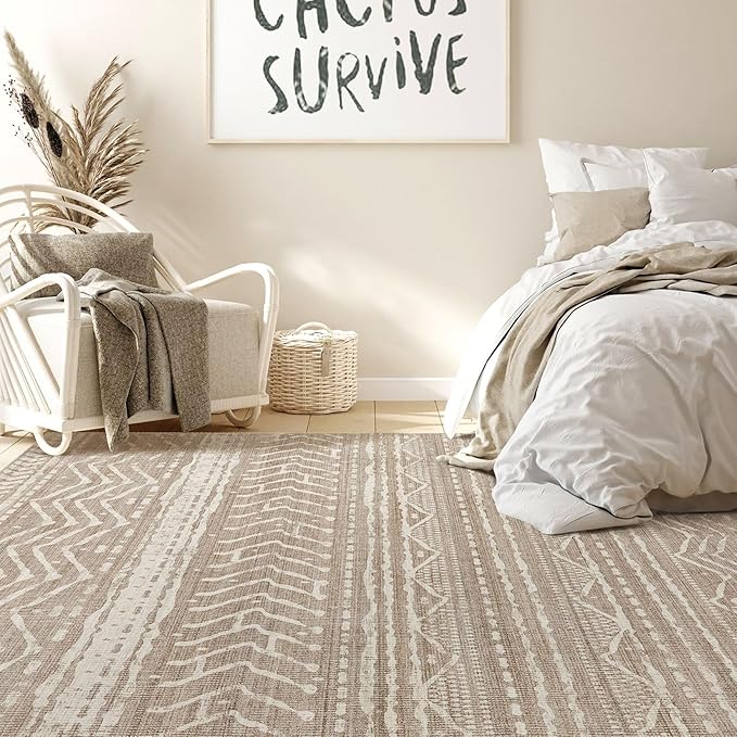Nakagishi 12x15 Area Rug Living Room: Washable Boho Large Neutral Modern Soft - Image 6