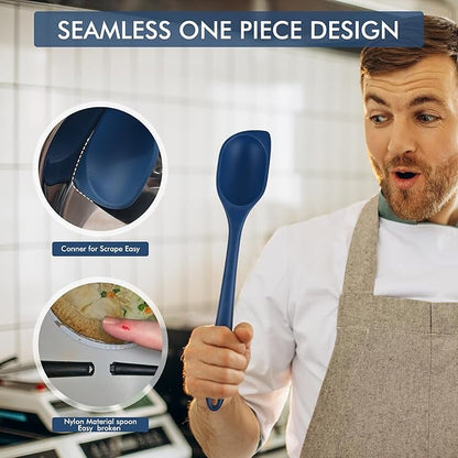 HOTEC 446°F Heat Resistant Silicone Cooking Spoon Spatula, BPA Free Large - Image 4
