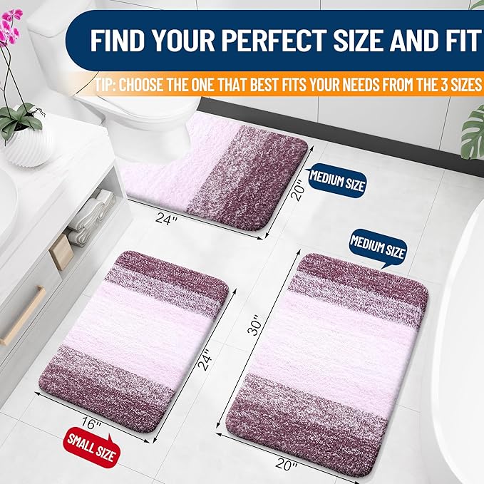 OLANLY Small Bathroom Rugs Mat 24x16, Extra Soft Absorbent Microfiber Bath Rugs - Image 2