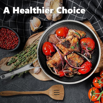 OATOFP Non Stick Frying Pans 12 inch, Hybrid Frying Skillets Nonstick, non - Image 2