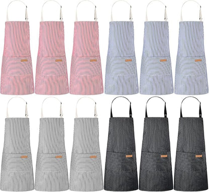 Handepo 12 Pcs Cotton Aprons for Women Men by Handepo