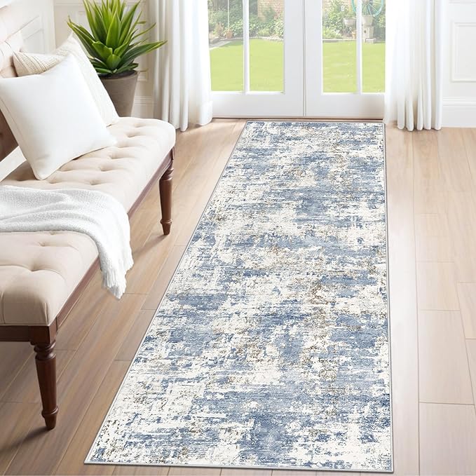 XLUEZ 2x7 Runner Rug for Hallway, Washable Modern Abstract Runner Rugs Neutral by XLUEZ