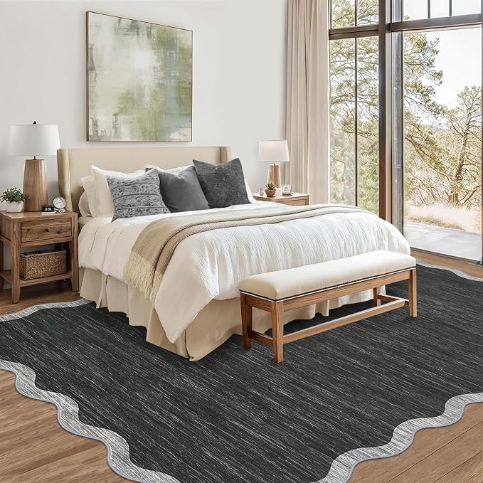 GarveeHome Scalloped Washable Area Rug 8x10 Rug - Image 2