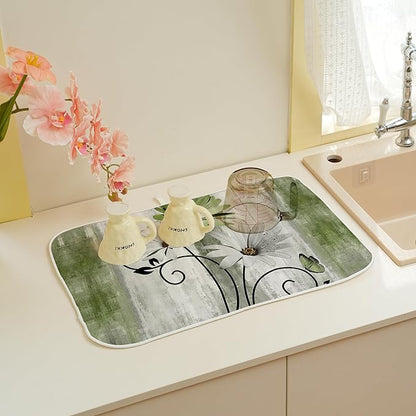 Floral Dish Drying Mat 18x24 Inches - Image 4