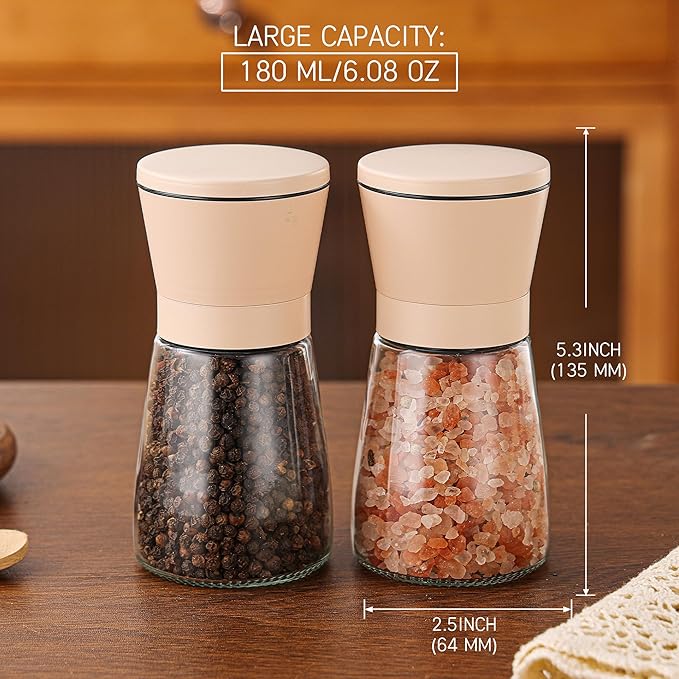 DAVIMADE Original Beige Salt and Pepper Grinder Set of 2 - Image 2