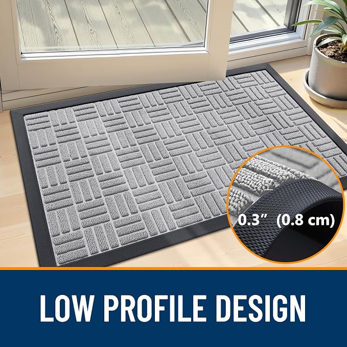 OLANLY Front Door Mat Outside Entrance 59x23, Heavy Duty Sturdy Natural Rubber - Image 5