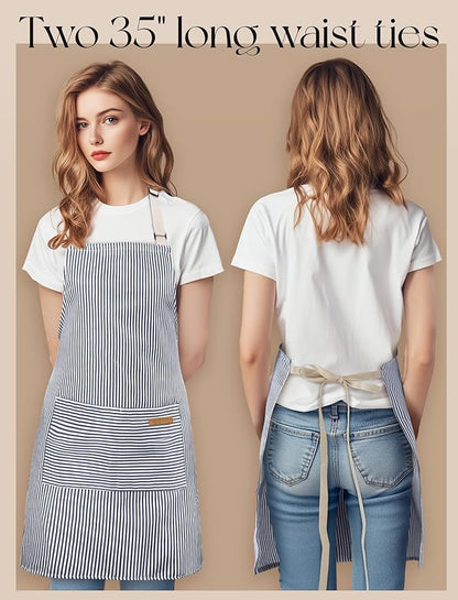 2 Pack Kitchen Cooking Aprons, Soft Aprons - Image 4