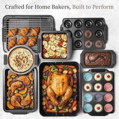 Kikcoin 25 PCS Stackable Baking Pans Set, Non-stick Bakeware Sets - Image 7