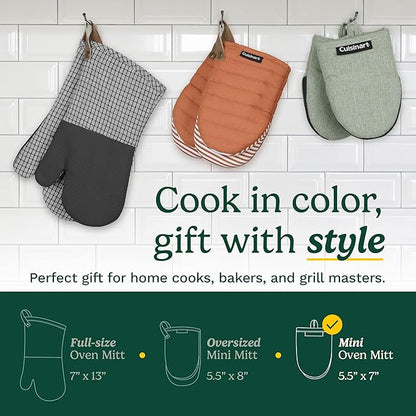Cuisinart Heritage Mini Oven Mitts – 5.5” x 7” Heat-Resistant Kitchen Mitts - Image 6
