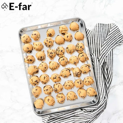 E-far Large Baking Sheet, 20”x14” Stainless Steel Cookie Sheet Pan - Image 7