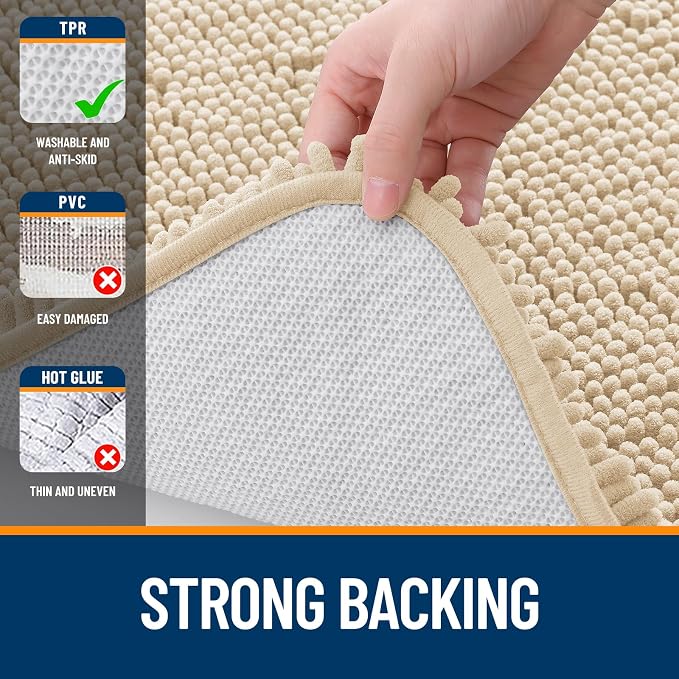 OLANLY Large Bathroom Rugs 59x35, Extra Soft Absorbent Chenille Bath Rugs - Image 6