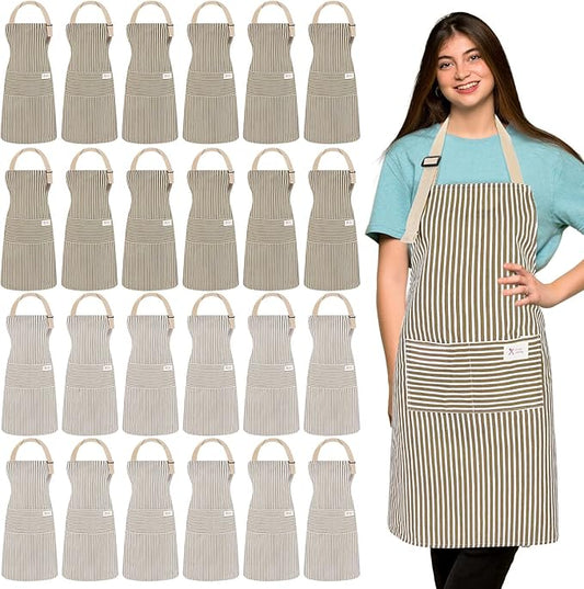 Janmercy 24 Pcs Aprons for Women Men by Janmercy
