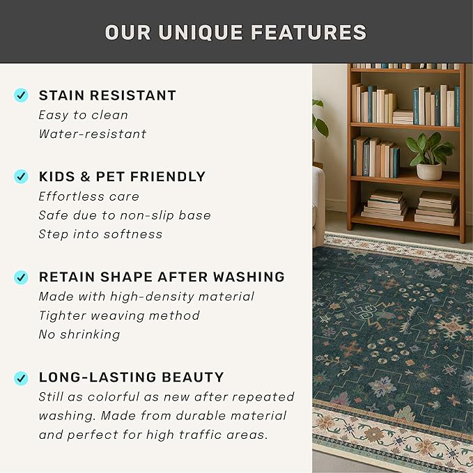 Hazo Haus Dark Green 2x6 Kitchen Rug - Image 7