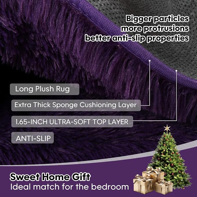 6x9 Rugs for Living Room, Rug for Bedroom, Plush Fluffy Carpet, Non-Slip - Image 6