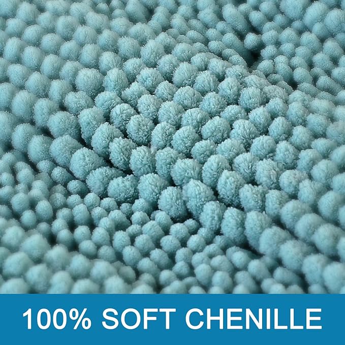 H.VERSAILTEX Extra Thick Chenille Striped Pattern Bath Rugs - Image 3