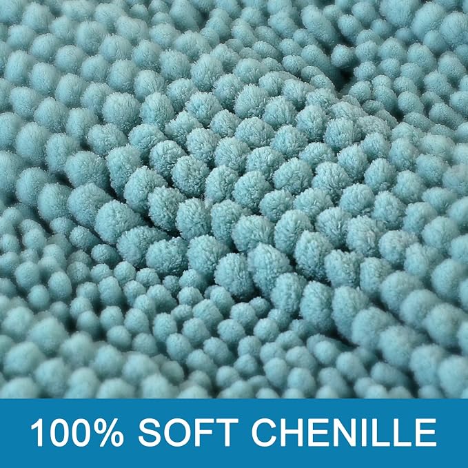 H.VERSAILTEX Bath Rugs for Bathroom Non Slip Bath Mats Extra Thick Chenille - Image 3