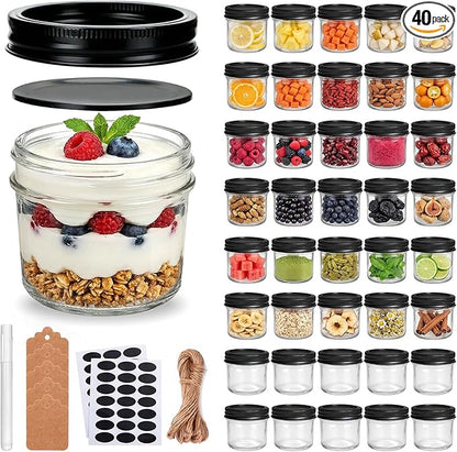 QAPPDA 4oz Glass Jars With Lids And Bands, Small Mason Jars, Mini Canning Jars by QAPPDA