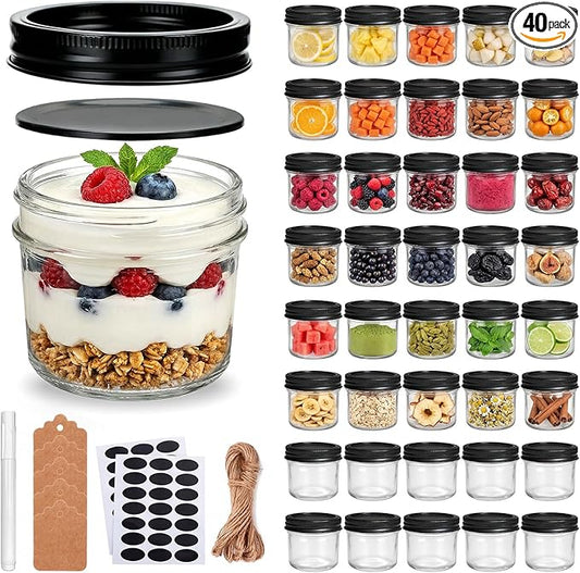 QAPPDA 4oz Glass Jars With Lids And Bands, Small Mason Jars, Mini Canning Jars by QAPPDA