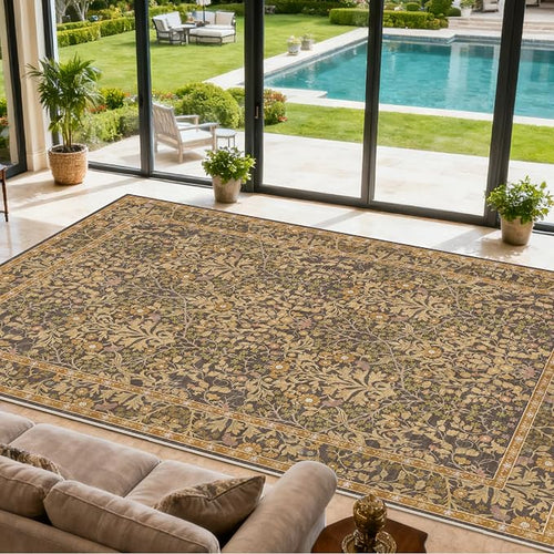 9x12 Washable Area Rugs for Living Room, Stain Resistant Vintage Rugs for - Image 2