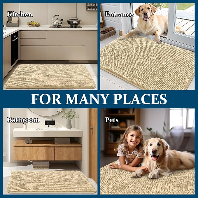 OLANLY Dog Door Mat for Muddy Paws 47x32, Absorbs Moisture and Dirt, Absorbent - Image 8