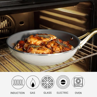 10-Piece Nonstick Ceramic Cookware Set, Non-Toxic Ceramic Coated Aluminum Pots - Image 7