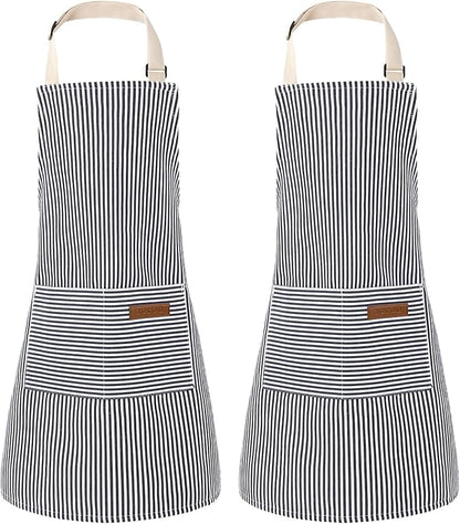 2 Pack Stripes Kids Apron, Kids Cooking Aprons by XLSXEXCL