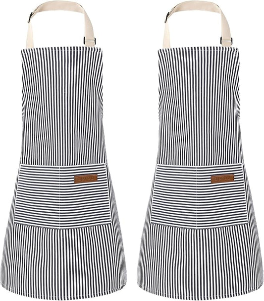 2 Pack Stripes Kids Apron, Kids Cooking Aprons by XLSXEXCL
