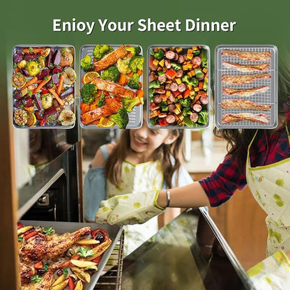 Baking Sheet with Wire Rack Set: 3 Baking Pans + 3 Cooling Racks - Image 6