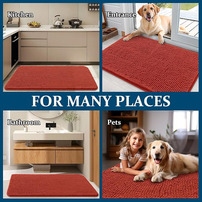 OLANLY Dog Door Mat for Muddy Paws 59x32, Absorbs Moisture and Dirt, Absorbent - Image 8