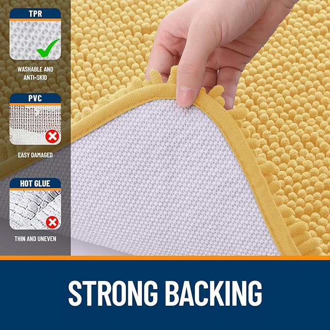 OLANLY Bathroom Runner Rugs 44x24, Extra Soft Absorbent Chenille Bath Rugs - Image 6