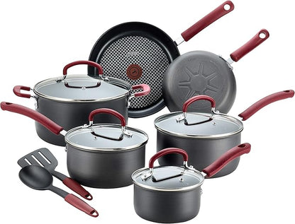 T-fal Ultimate Hard Anodized Nonstick Cookware Set 12 Piece, Oven Broiler Safe by T-falbrand
