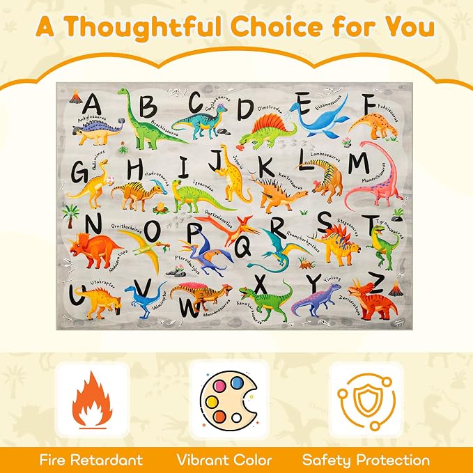 4x6 ABC Classroom Rug for Kids Playroom, Alphabet Rug - Image 4