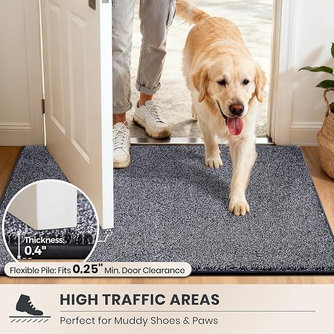 PURRUGS Dirt Trapping Door Mat 34" x 59", Non-Slip Machine Washable Entryway Rug - Image 6