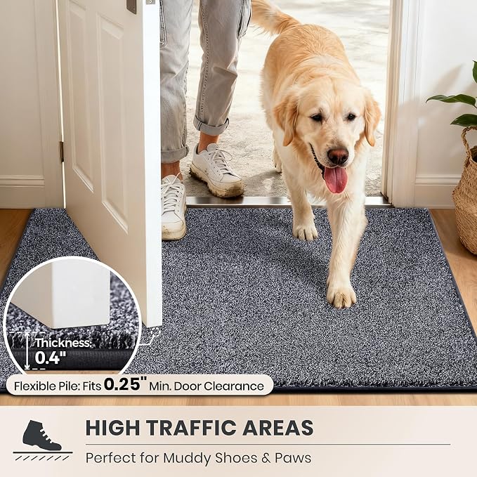 PURRUGS Dirt Trapping Door Mat 24" x 35.5", Non-Slip Machine Washable Entryway - Image 6