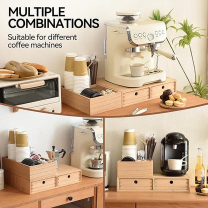 KIRIGEN Wooden Coffee Station Organizer 2-Piece Set - Image 6