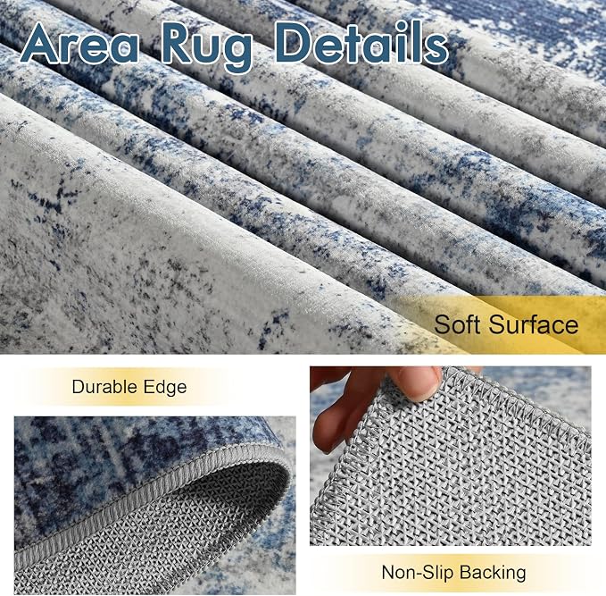 6x9 Ft Large Area Rugs for Living Room, Soft Non-Slip Washable Rugs Modern - Image 6