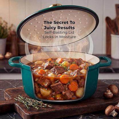 Zulay Kitchen 6.4 Quart Enameled Cast Iron Dutch Oven Pot - Image 4